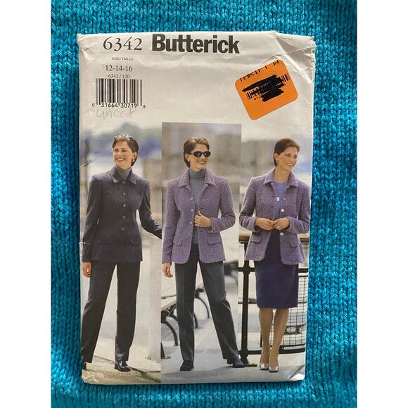Butterick Sewing pattern 6342 Womens suit Blazer midi skirt sz 12 14 16 - Picture 1 of 8